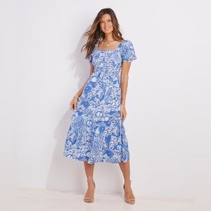 Vineyard vines Painted Palm Beach Midi Dress